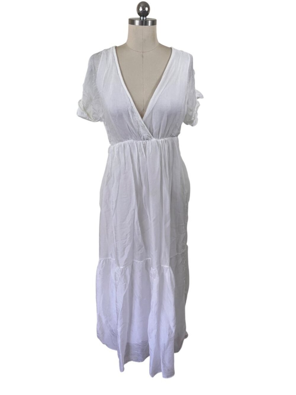 Scandal Italy Maxi Tiered Ruffle Chiffon Dress Womens S-M European Summer Boho